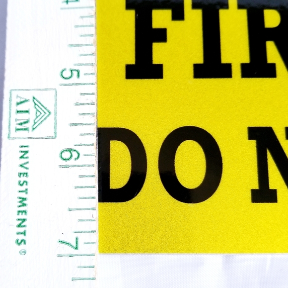 Yellow Metal Safety Caution Sign Fire Door - Picture 5 of 5